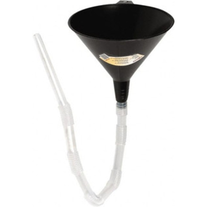 LuMax 16 oz Capacity Plastic Funnel 5-1/2 Mouth OD, 5/8 Tip OD, 18 Flexible Spout, Black LX-1603 – 38446605