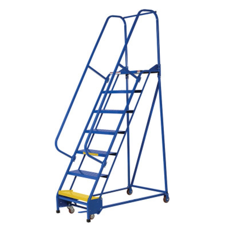 Slope Ladder 58 Degree 7 Perforated 23-9/16in Step, 350lb, Blue