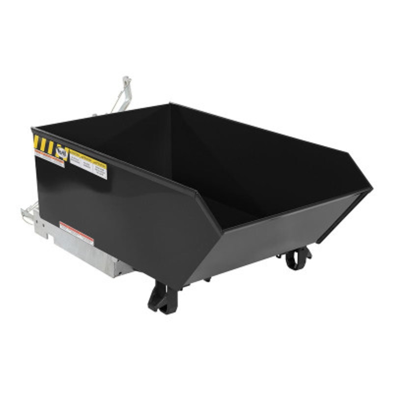 Steel Low Profile Self Dumping Hopper, 1/4 Cu Yd, 4000 lb., Black