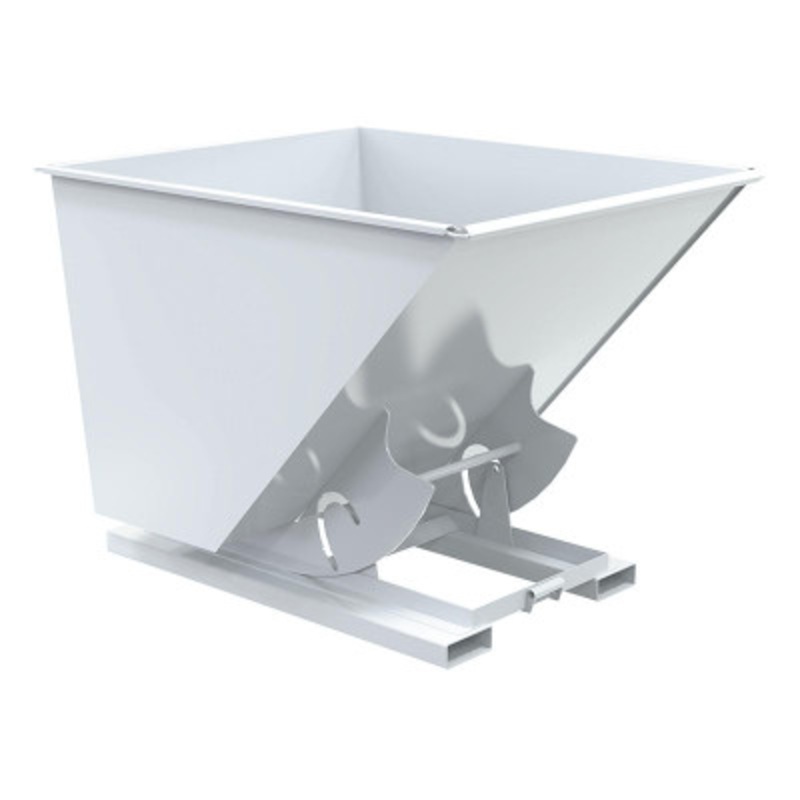 Steel No Bump and Dump Hopper, 2 Cu Yd, 2000 lb., White