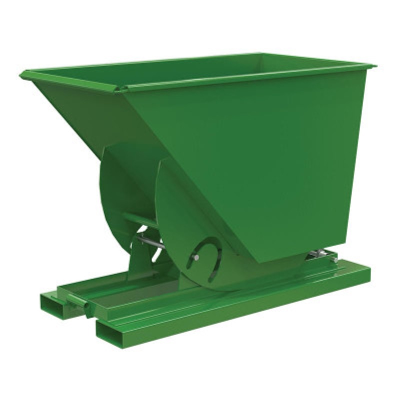 Steel No Bump and Dump Hopper, 3/4 Cu Yd, 4000 lb., Hunter Green