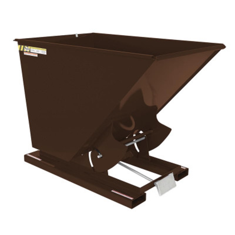 Steel Self Dumping Hopper, 1-1/2 Cu Yd, 4000 lb., Brown