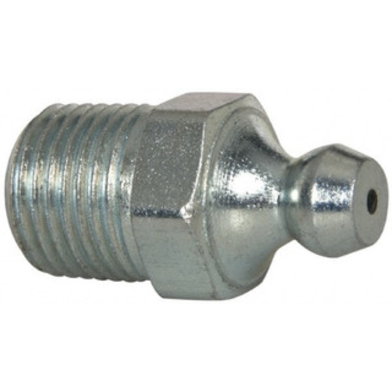 Alemite 30 Head Angle, 1/8 NPTF Steel Leakproof Grease Fitting 7/16 Hex, 1-7/32 Overall Height, 25/64 Shank Length, 5,000 Operating psi, Zinc Plated Finish 1692 – 03244704