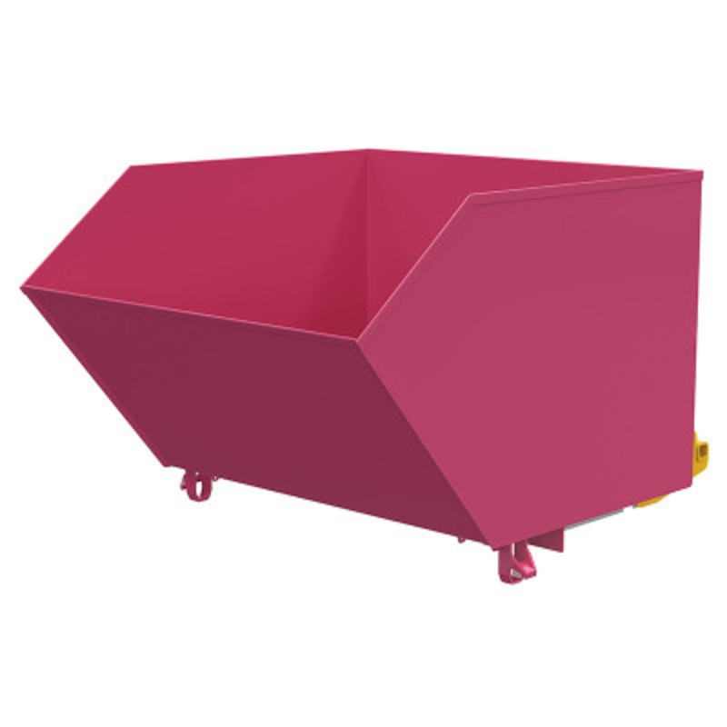 Steel Bump and Dump Hopper, 1-1/2 Cu Yd, 4,000 lb., Pink
