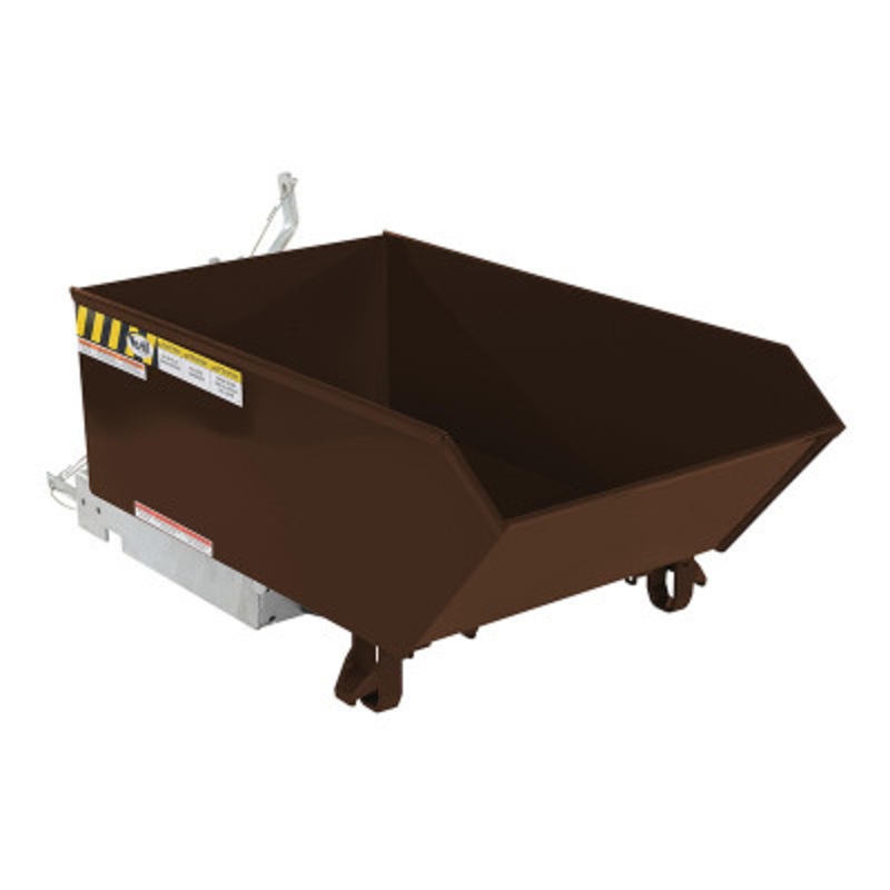 Steel Low Profile Self Dumping Hopper, 1/4 Cu Yd, 2000 lb., Brown