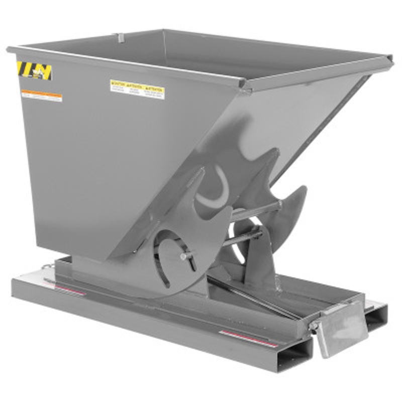 Steel Medium Duty Self Dumping Hopper, 1/2 Cu Yd, 4000 lb., Gray