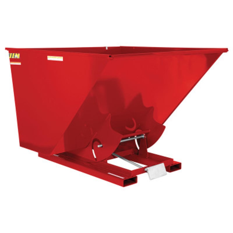 Steel Medium Duty Self Dumping Hopper, 2-1/2 Cu Yd, 4000 lb., Red
