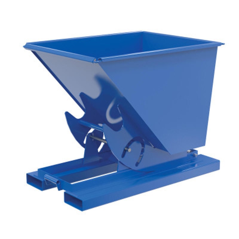 Steel No Bump and Dump Hopper, 1/2 Cu Yd, 2000 lb., Blue