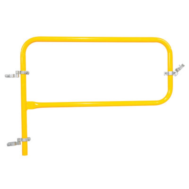 Steel Pipe Safety Railing Gate, P-Shaped, 48in x 36in, Yellow