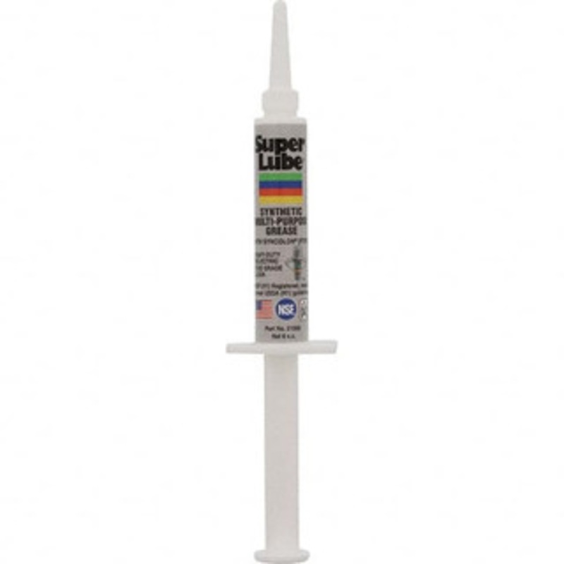 Synco Chemical Super Lube 6 cc Syringe Synthetic General Purpose Grease Translucent White, Food Grade, 450F Max Temp, NLGIG 2, 21006 – 62456900