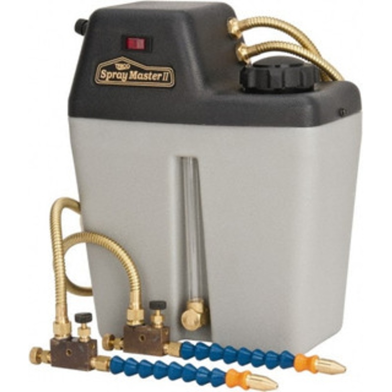 Trico 2 Outlet, 1 Gallon Tank Capacity, High Density Polyethylene Tank Mist Coolant System 10 Tank/Unit Length x 5-1/4 Tank/Unit Width x 12-1/4 Tank/Unit Height, 50 to 100 psi, 5 ft. Coolant Line Length, 7 Hose Length 30459 – 09418146