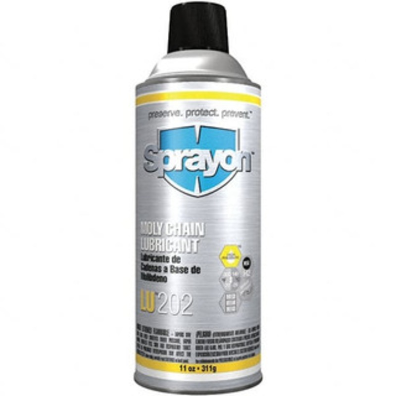 Sprayon 11 oz Aerosol Extreme Pressure Moly Chain & Cable Lubricant Light Amber, -20 to 300F, Food Grade SC0202000 – 00157511