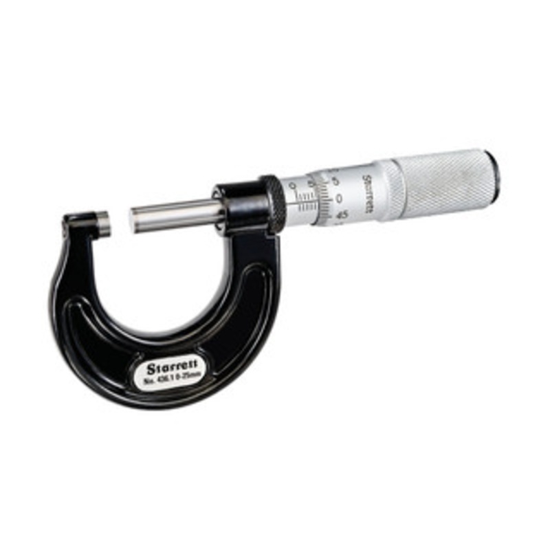 Starrett 0-25mm Outside Micrometer, Friction Thimble, EDP 68050 – 436.1MXFL-25