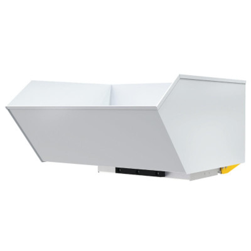 Steel Bump and Dump Hopper, 1 Cu Yd, 2,000 lb., Blue, White