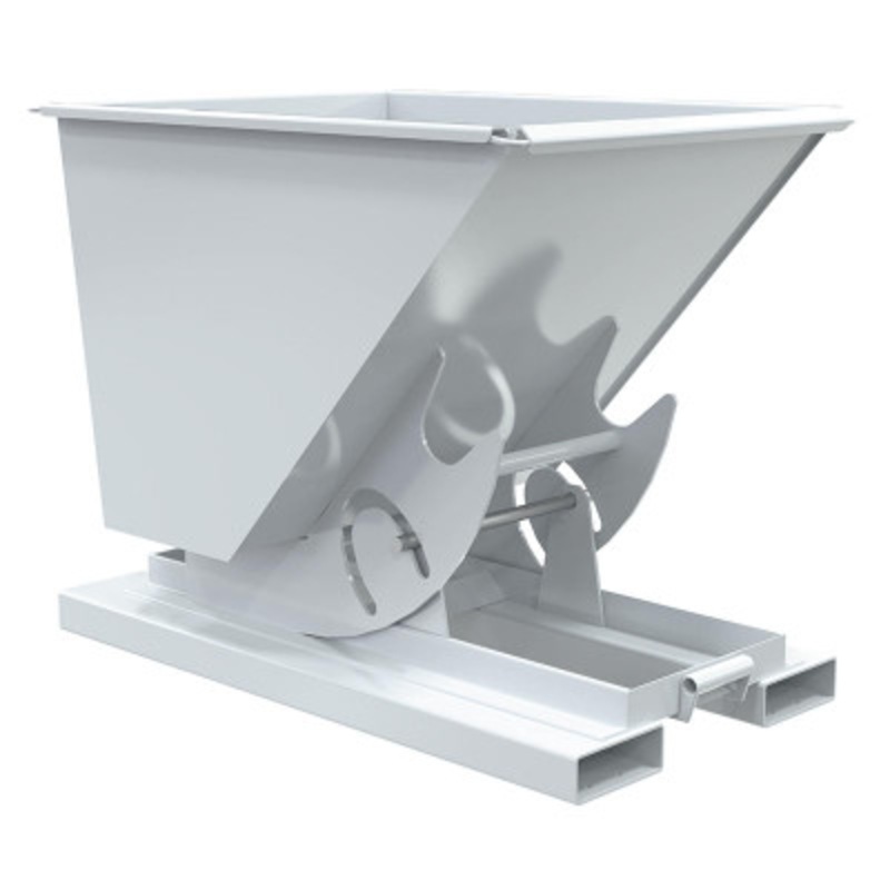 Steel No Bump and Dump Hopper, 1/2 Cu Yd, 2000 lb., White