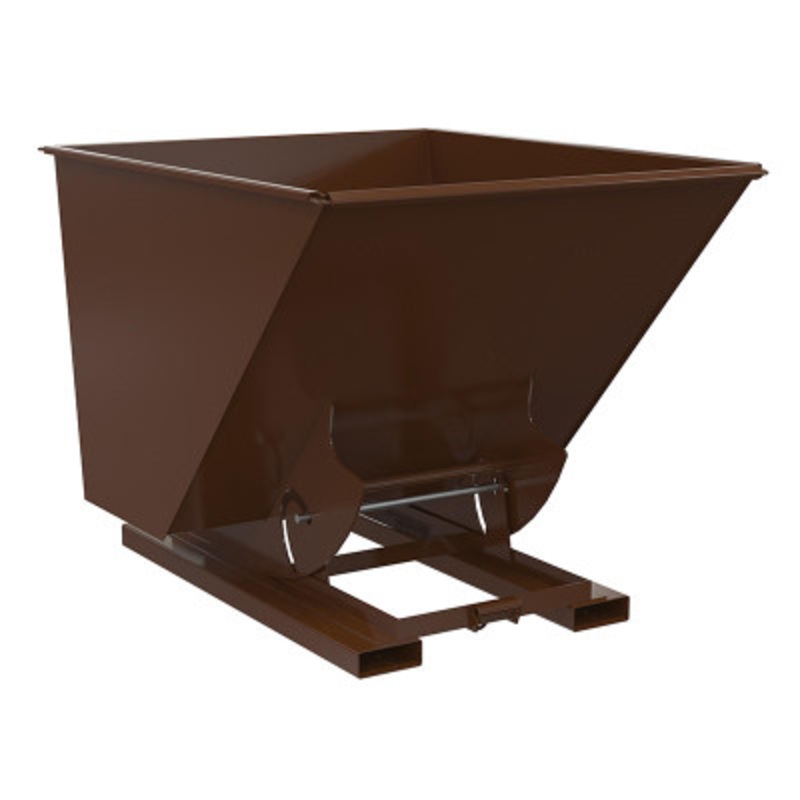 Steel No Bump and Dump Hopper, 2 Cu Yd, 2000 lb., Brown