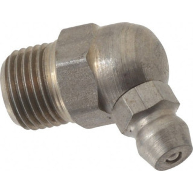PROLUBE 67 Head Angle, 1/8-27 PTF Stainless Steel Standard Grease Fitting 7/16 Hex, Zinc Plated Finish GFTSS1-82765-10 – 62088166