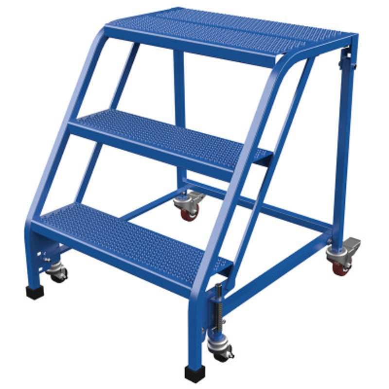 Slope Ladder, 58 Degree, 3 Perforated No Step, 350 lb., Blue