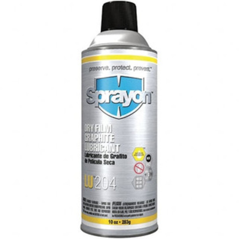 Sprayon 10 oz Aerosol Dry Graphite Penetrant/Lubricant Black, -40F to 850F, Food Grade SC0204000 – 00252007