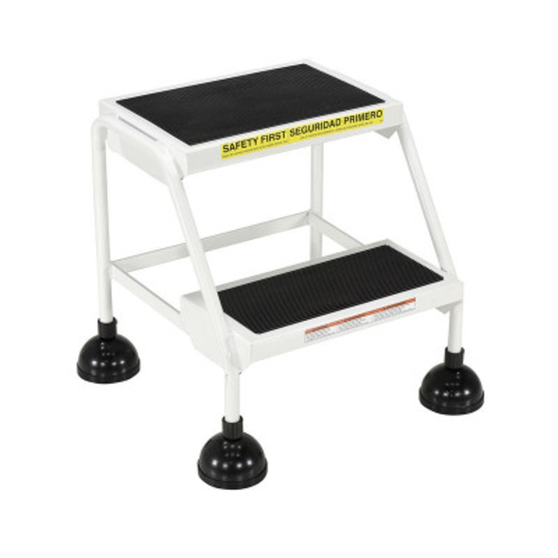 Spring Load Ladder, 2-Steps, 16in Wide, 58 Degree, White
