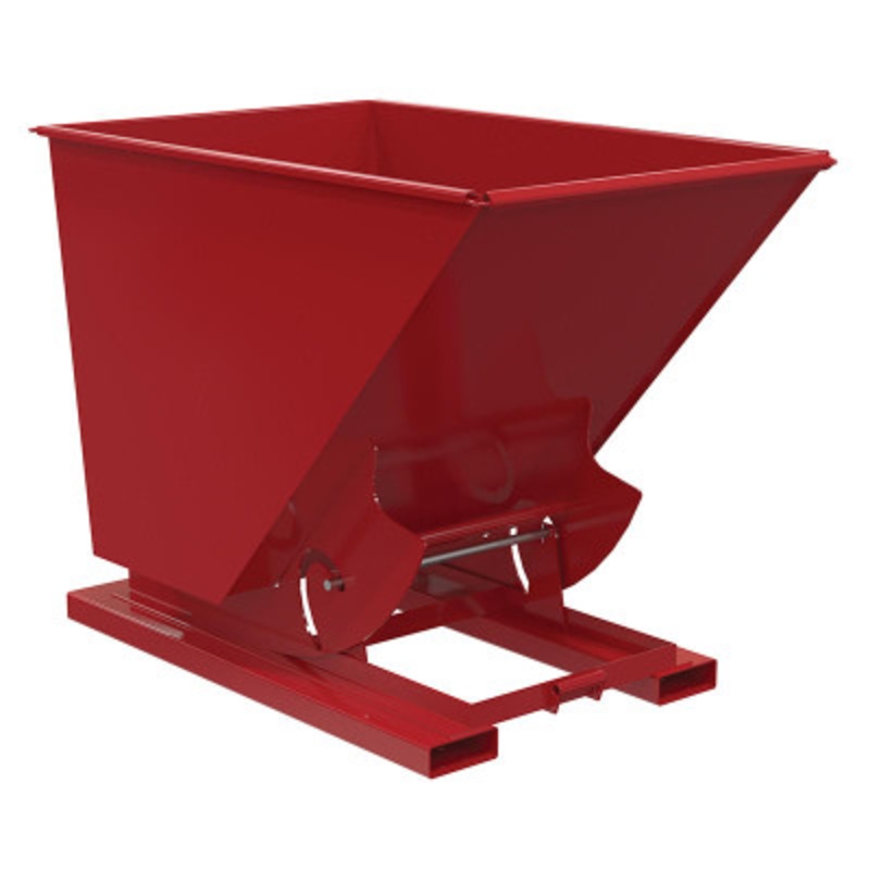 Steel No Bump and Dump Hopper, 1-1/2 Cu Yd, 4000 lb., Red