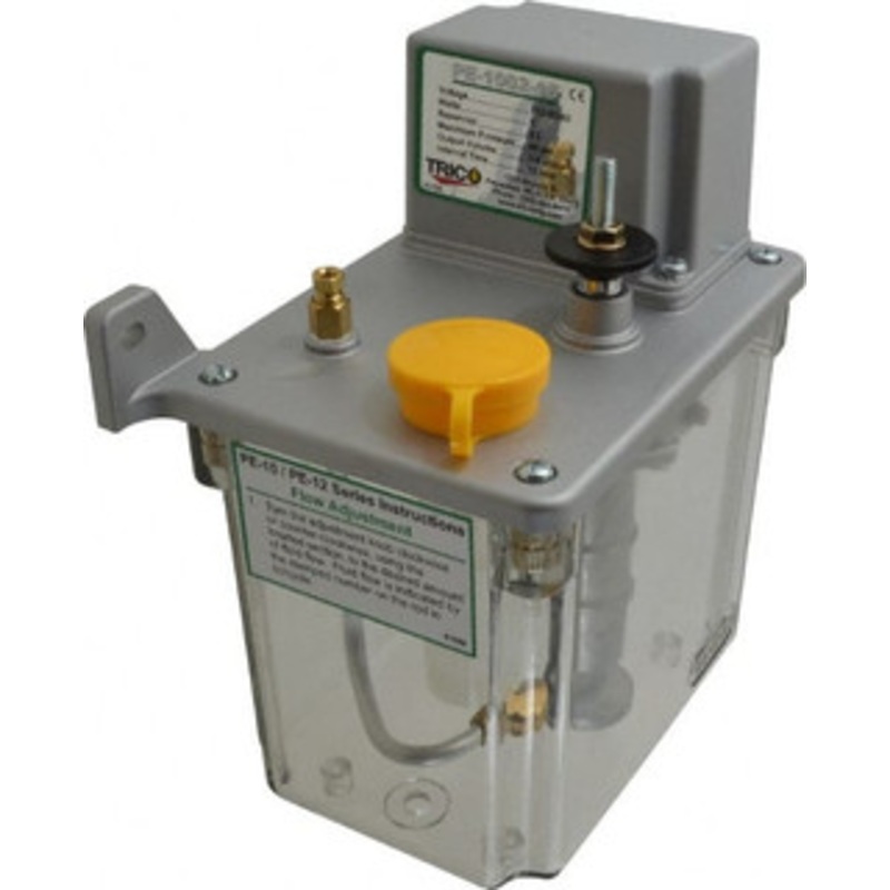 Trico 2 L Reservoir Capacity, 3-6 cc Output per Cycle, 12-24 cc Output per Hour, Central Lubrication System Electric Pump 15 min Interval Between Cycles, 130mm Wide x 225mm High, 110 Volt, Oil, 5/16-24 Outlet Thread PE-1002-15 – 74029752
