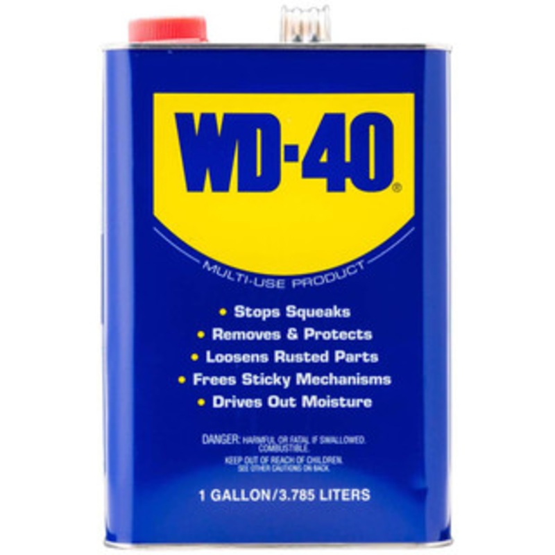 WD-40 1 Gal Multi-Use Product Bulk, Liquid, Stop Squeaks, Removes & Protects, Loosens Rusted Parts, Free Sticky Mechanisms, Drives Out Moisture 49011 – 30005581