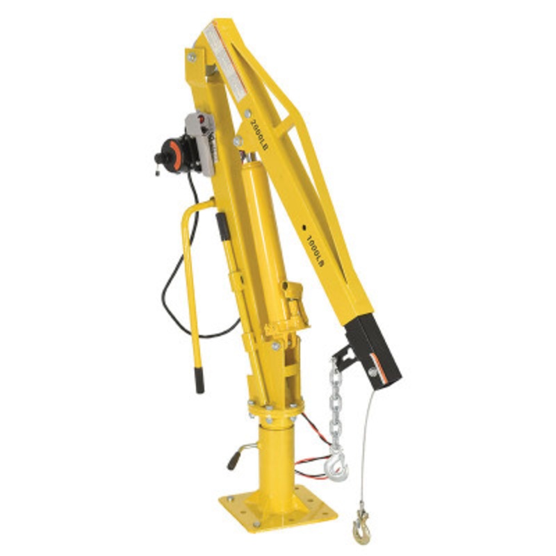 Winch Truck Jib Crane, 44in Reach, 1,000lb Extended Capacity, Yell
