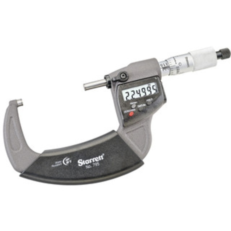 Starrett Electronic Micrometer, 2-3 w/ Ratchet Thimble, with Data Output – 795XRL-3