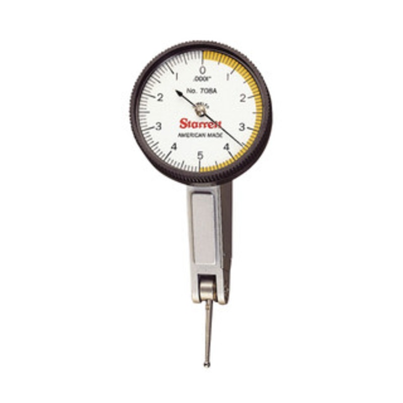 Starrett White Dial Test Indicator with SLC & Dovetail Mount, EDP 66866 – 708AZ-SLC