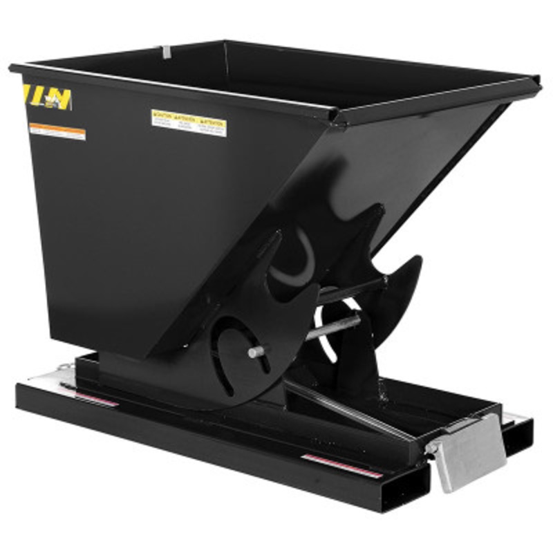 Steel Light Duty Self Dumping Hopper, 1/2 Cu Yd, 2000 lb., Black