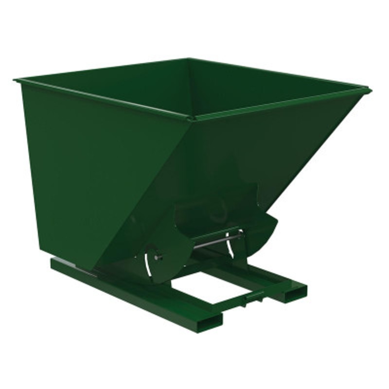 Steel No Bump and Dump Hopper, 2 Cu Yd, 4000 lb., Green