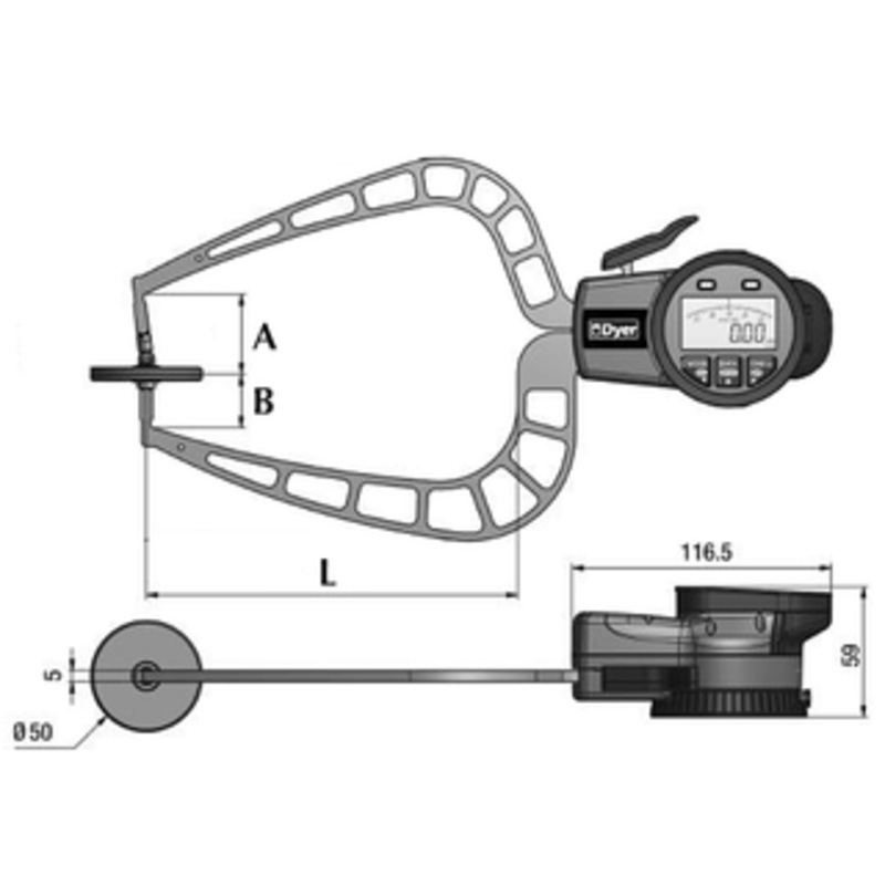 Dyer Electronic Thickness Gage 0-2.0 Range – 306-851