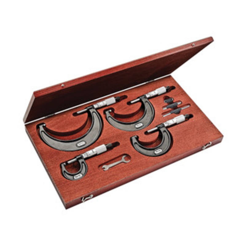 Starrett Outside Micrometer Set of 4, 0-100mm, EDP 68071 – S436.1MBXRLZ
