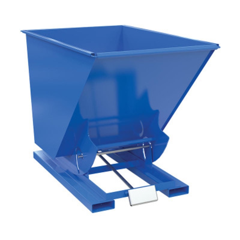 Steel Light Duty Self Dumping Hopper, 1-1/2 Cu Yd, 2000 lb., Blue