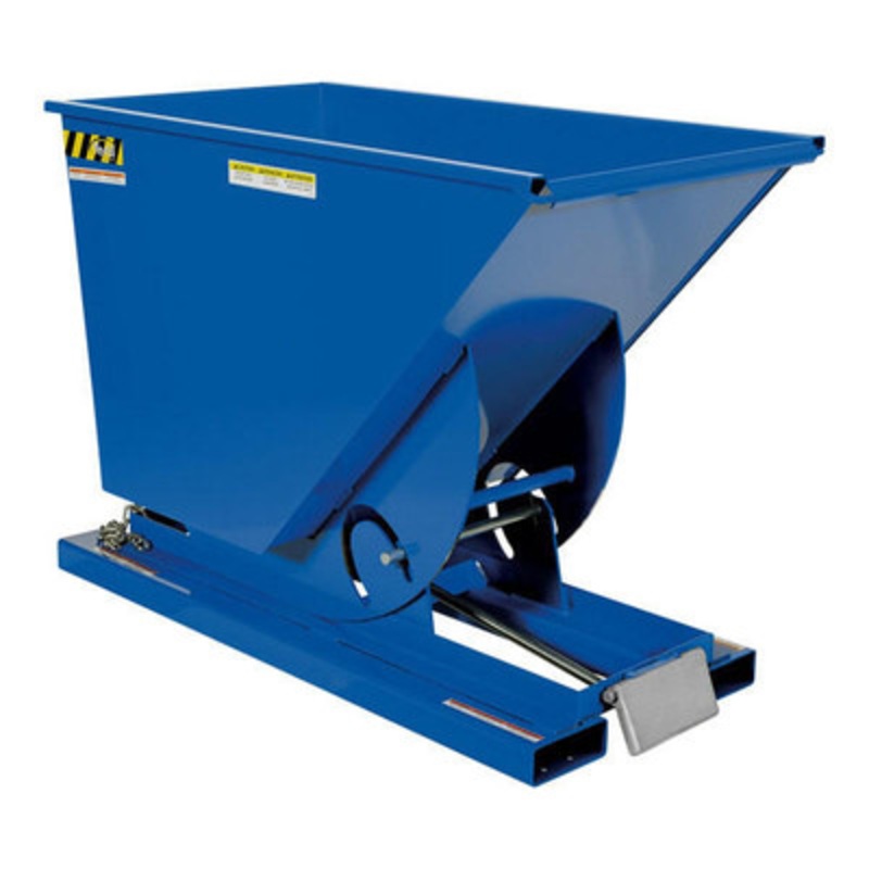 Steel Light Duty Self Dumping Hopper, 3/4 Cu Yd, 2000 lb., Blue