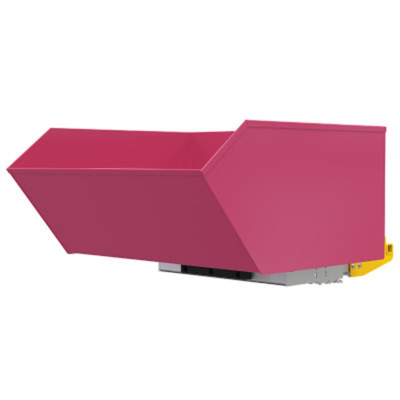 Steel Medium Duty Bump and Dump Hopper, 1 Cu Yd, 4,000 lb., Pink