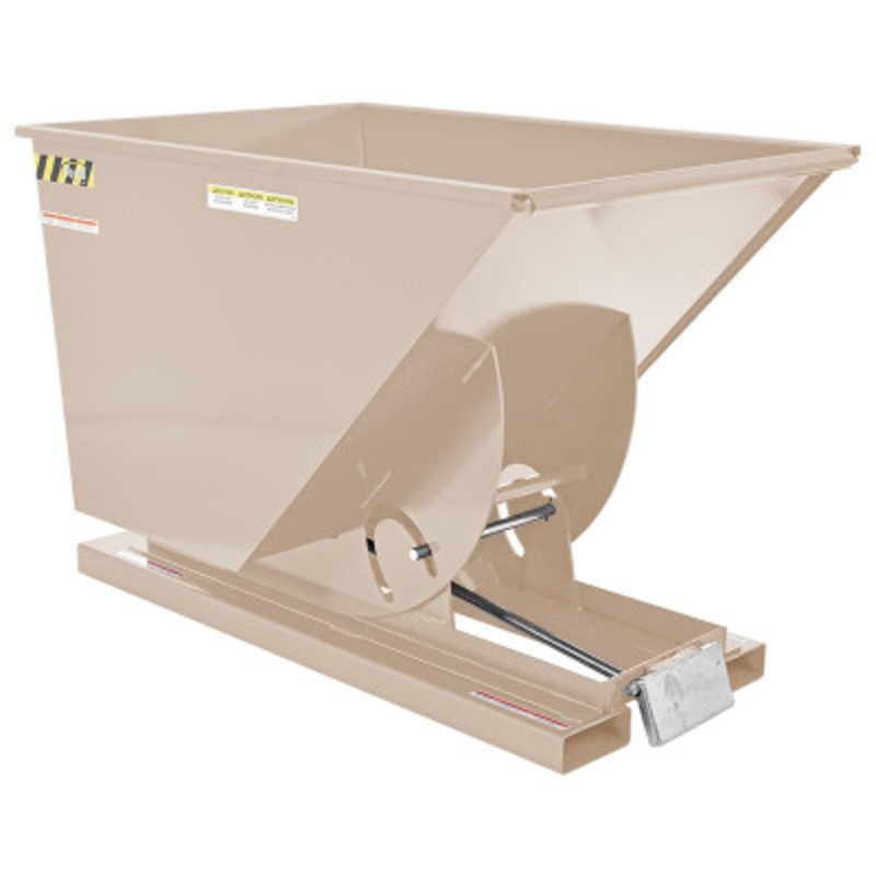 Steel Medium Duty Self Dumping Hopper, 1 Cu Yd, 4000 lb., Beige