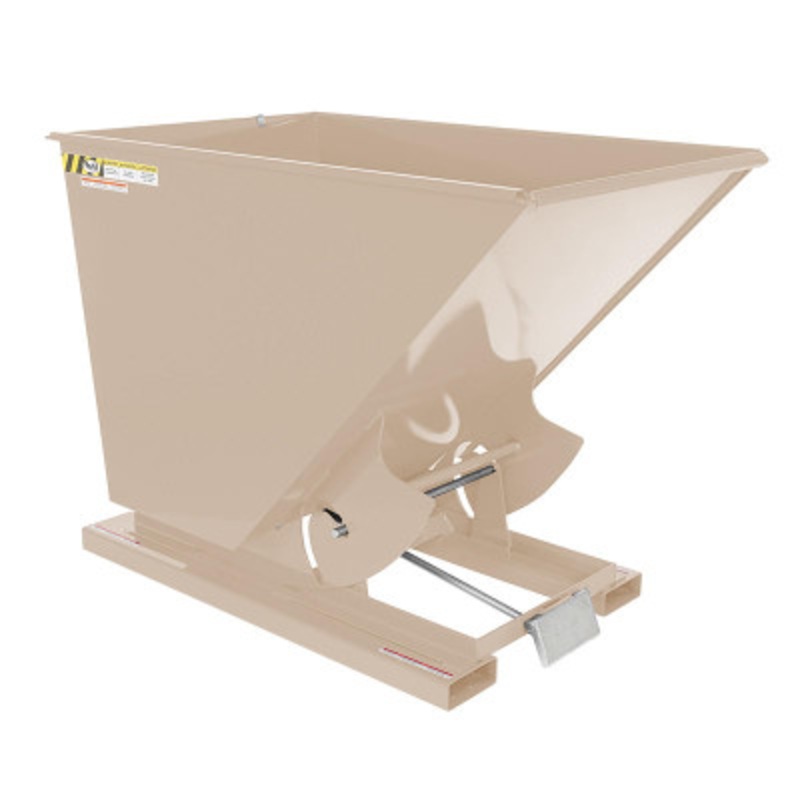 Steel Self Dumping Hopper, 1-1/2 Cu Yd, 2000 lb., Beige