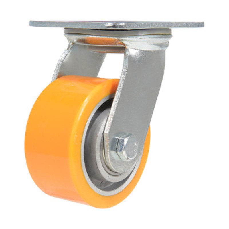 Swivel Caster, 4in Diameter x 2in Width 660 lb., Orange/Gray