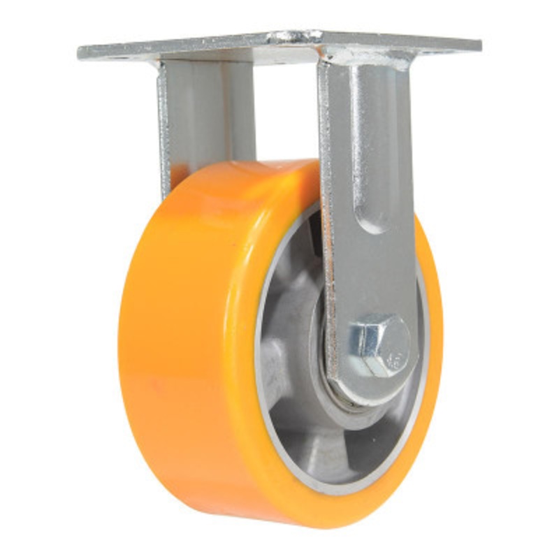 Rigid Caster, 5in Diameter x 2in Width 990 lb., Orange/Gray