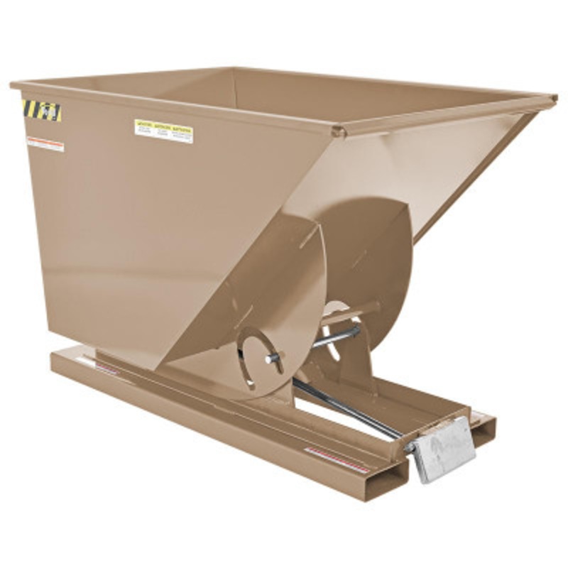 Steel Medium Duty Self Dumping Hopper, 1 Cu Yd, 4000 lb., Tan
