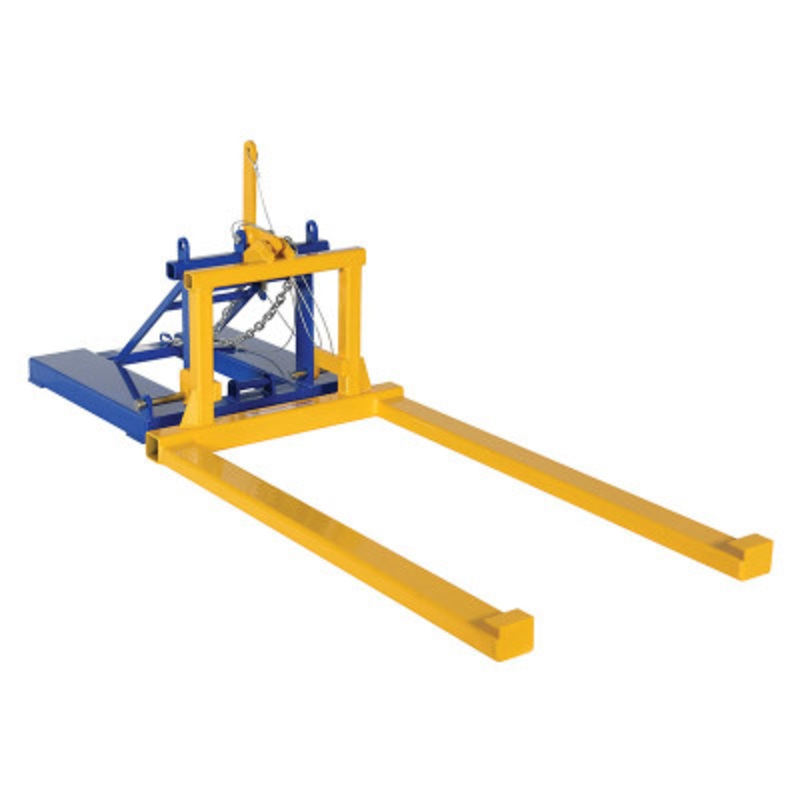 Steel Pallet Dumper/Retainer 52in Long Forks, 2000 lb., Blue