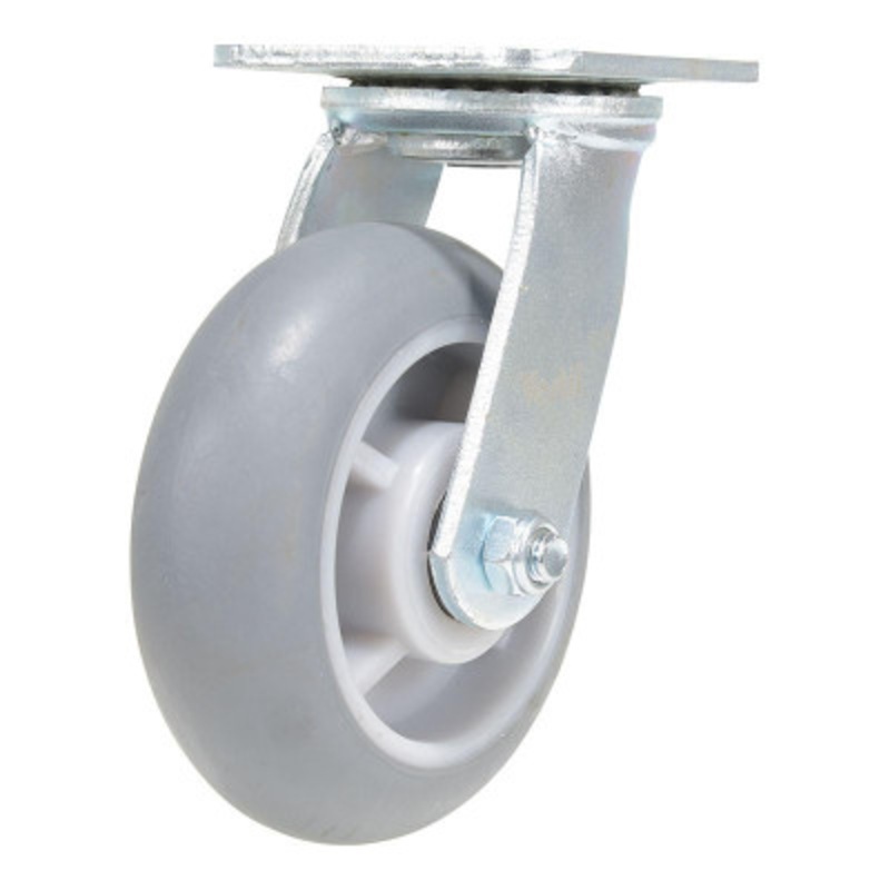Swivel Caster, 6 x 2in Width 639 lb., Light, Gray