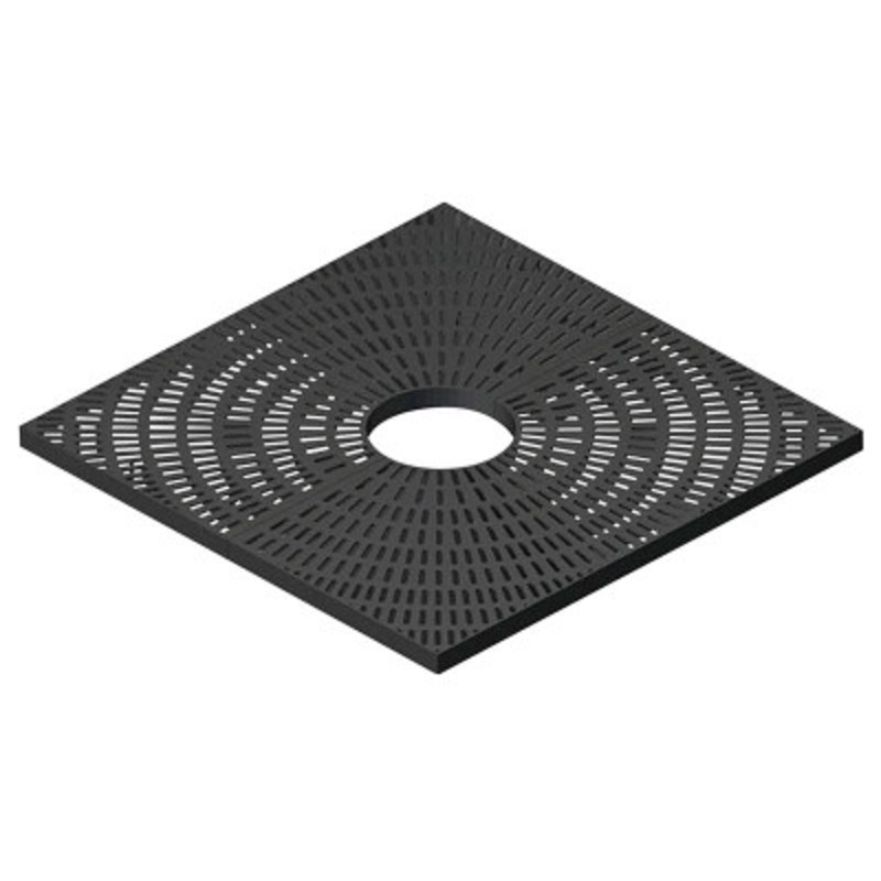 100% Recycled Plastic Tree Grate Square 48in x 48in x 2in, Black