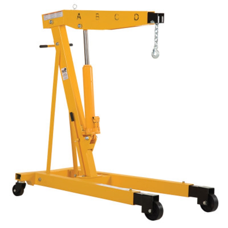 Shop Crane Engine Hoist with Telescopic Legs, 6000lb, Yellow
