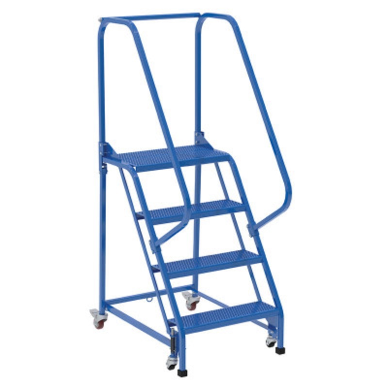 Slope Ladder 58 Degree 4 Perforated 23-9/16in Step, 350lb, Blue