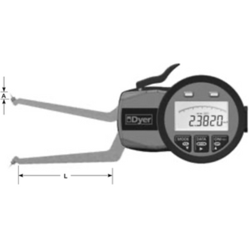 Dyer 0.8 – 1.6 Electronic O-Ring/Groove Gage for Recessed Bores – 651-203