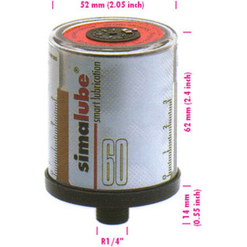 SIMALUBE Automatic Single Point Lubricator 60 mL, 10 pack, empty for self-filling – 10xSL00-60