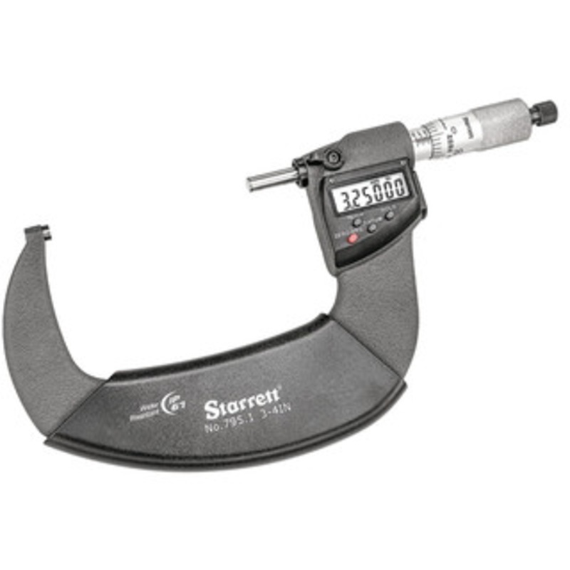 Starrett Electronic Micrometer, 3-4 w/ Ratchet Thimble, with Data Output – 795.1XRL-4
